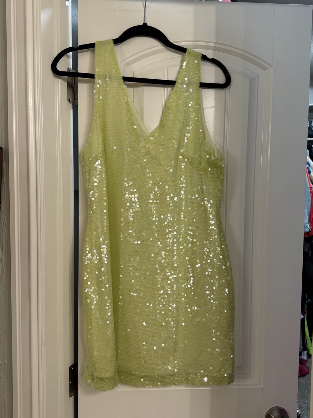 a new day Sequin V-Neck Mini Dress - Pale Lime